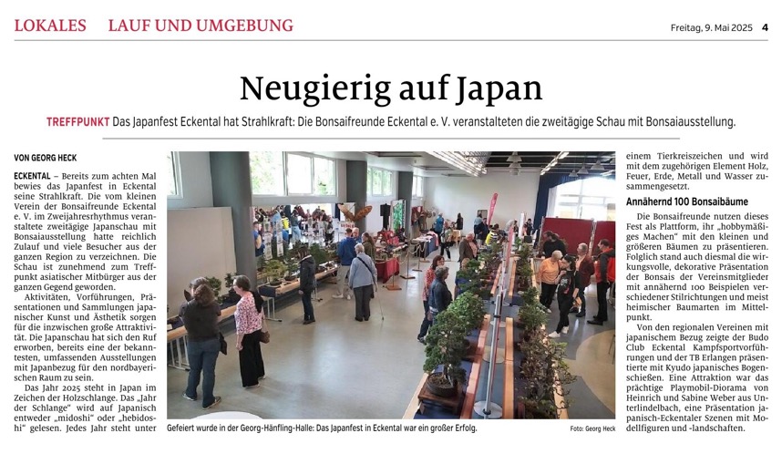 Berichterstattung PEGNITZ ZEITUNG_Freitag 9. Mai 2025