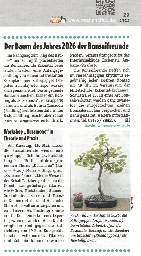 Wochenblatt 19 Baum des Jahres 2026